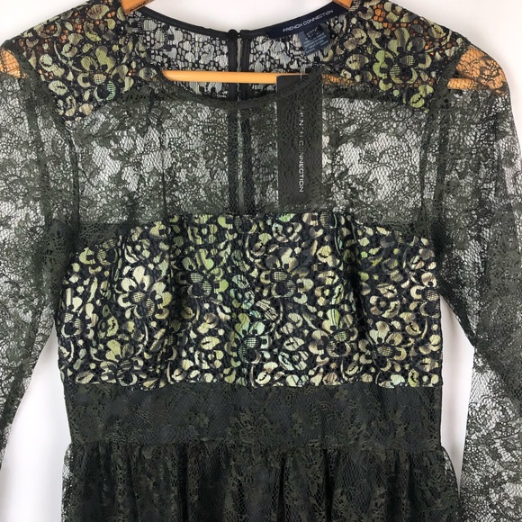 French Connection Molly Lace Fit & Flare Dress - Size 6 - Picture 5 of 16
